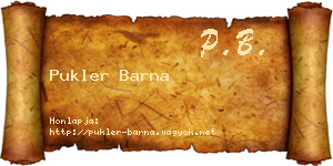 Pukler Barna névjegykártya
